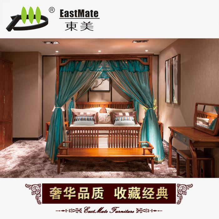 紅木家具 新中式古典實(shí)木架子床 100%刺猬紫檀實(shí)木床