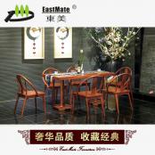 100%刺猬紫檀餐桌椅 榫卯結(jié)構(gòu) 長方形飯桌餐桌椅組合