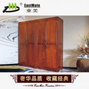 東美紅木家具 刺猬紫檀衣柜 古典中式實(shí)木大空間臥室柜