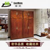 紅木家具 精雕工藝頂箱柜 刺猥紫檀衣柜 四門(mén)衣柜