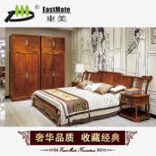 紅木家具 刺猥紫檀中式新古典實木床 實木大床1.8米