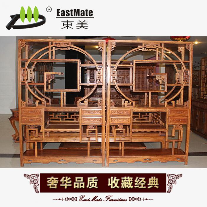 紅木家具 非洲黃花梨五福博古架 多寶架 展示架