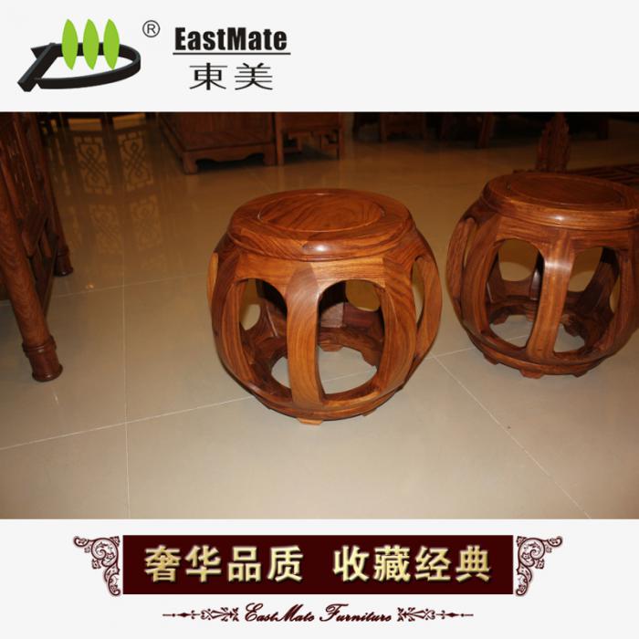 質(zhì)量保證非洲黃花梨古凳 實(shí)木圓凳 復(fù)古凳子