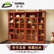 紅木家具 刺猬紫檀新古典書柜 花梨木實(shí)木圖書柜 玻璃書柜