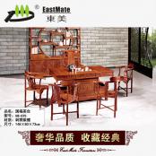 紅木家具 國(guó)福茶臺(tái) 仿古茶桌椅組合 廠家直銷定制 花梨木茶桌