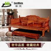 紅木家具 如意羅漢床 廠家直銷可定制 刺猬紫檀 紅木羅漢床