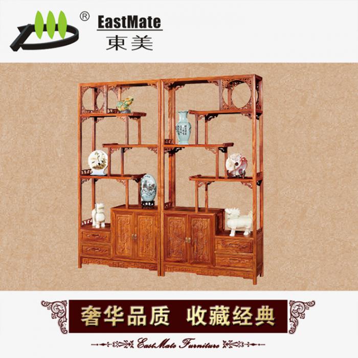 金錢(qián)博古架 廠家直銷(xiāo)可定制 刺猬紫檀 中式博古架