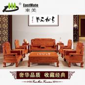 紅木家具 新古典沙發(fā) 中式實木刺猬紫檀 大紅酸枝沙發(fā)
