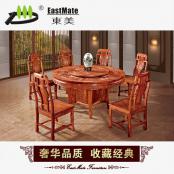 紅木家具 象頭圓餐桌椅 廠家直銷可定制 刺猬紫檀 實(shí)木餐桌